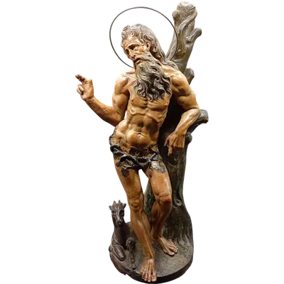 GRANDE SCULTURA I TERRACOTTA POLICROMA DELLA FINE DEL XVII INIZI DEL XVIII SECOLO