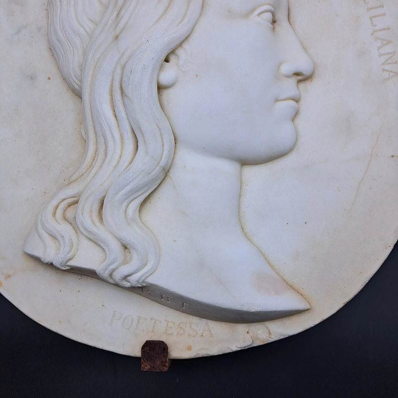 BASSORILIEVO IN MARMO DI ROSOLINO BARBERA DEL XIX SECOLO " 1838-1866 "