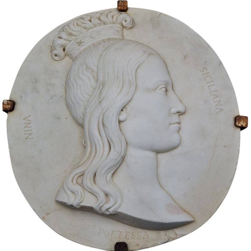 BASSORILIEVO IN MARMO DI ROSOLINO BARBERA DEL XIX SECOLO " 1838-1866 "