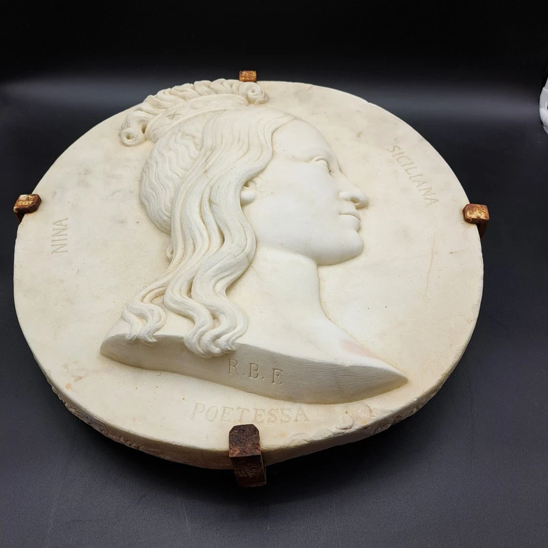 BASSORILIEVO IN MARMO DI ROSOLINO BARBERA DEL XIX SECOLO " 1838-1866 "