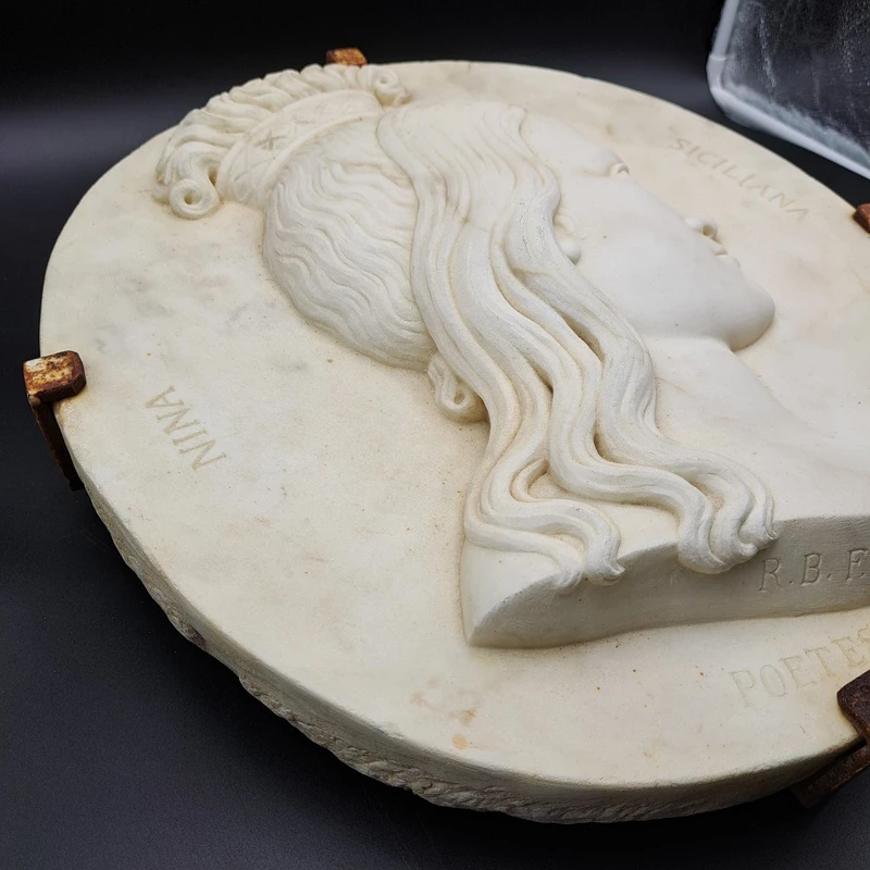 BASSORILIEVO IN MARMO DI ROSOLINO BARBERA DEL XIX SECOLO " 1838-1866 "