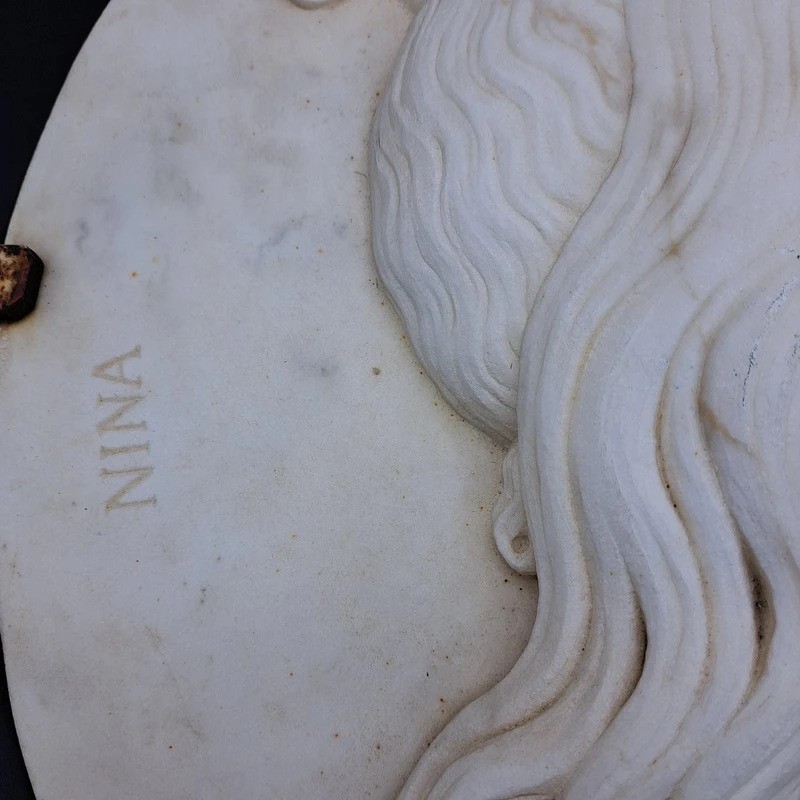 BASSORILIEVO IN MARMO DI ROSOLINO BARBERA DEL XIX SECOLO " 1838-1866 "