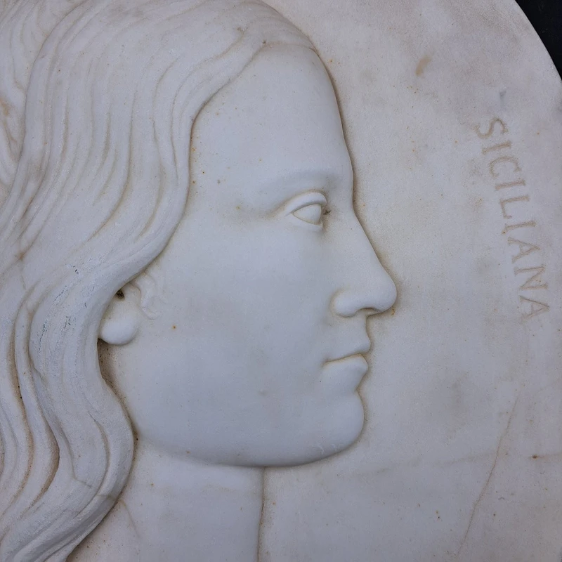 BASSORILIEVO IN MARMO DI ROSOLINO BARBERA DEL XIX SECOLO " 1838-1866 "