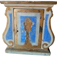 Tabernacle ancien en bois peint et doré 18ème siècle