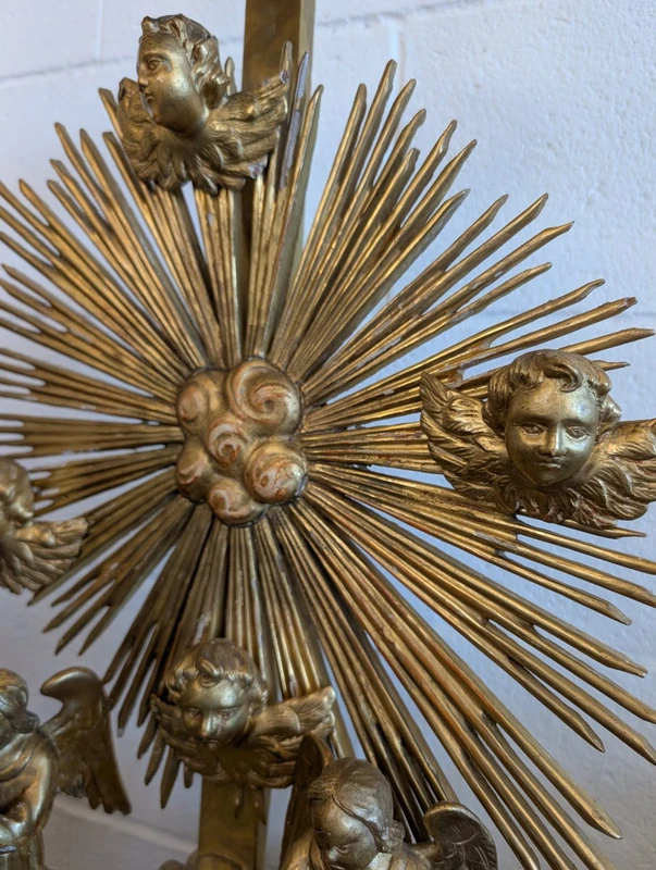 Wooden devotional altar carved and gilded with pure gold