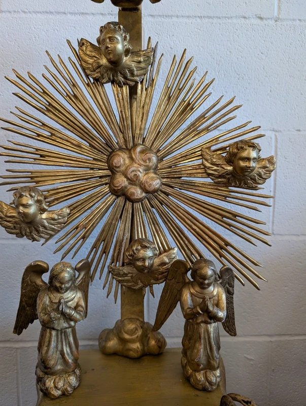 Wooden devotional altar carved and gilded with pure gold