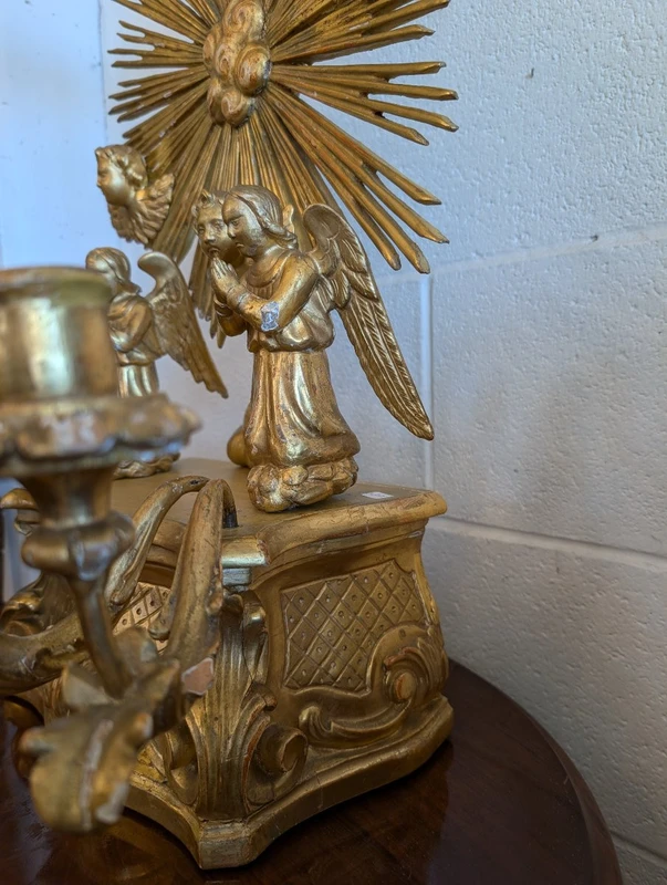 Wooden devotional altar carved and gilded with pure gold