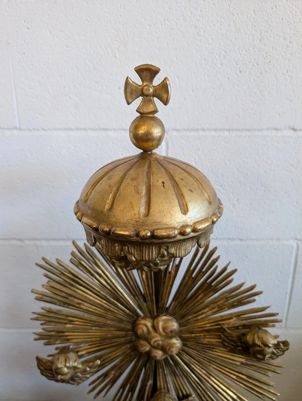 Wooden devotional altar carved and gilded with pure gold