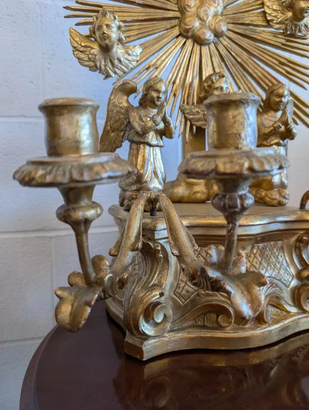 Wooden devotional altar carved and gilded with pure gold