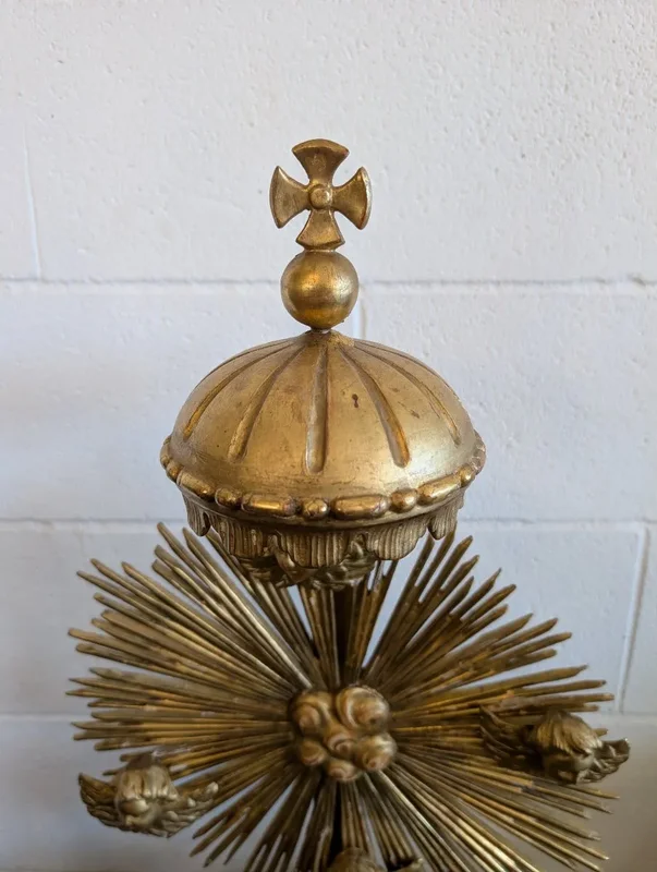 Wooden devotional altar carved and gilded with pure gold