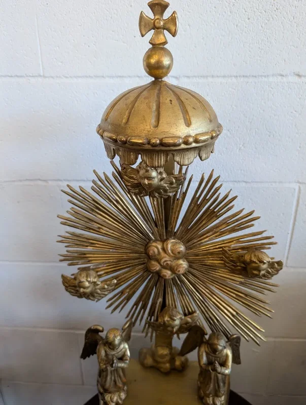 Wooden devotional altar carved and gilded with pure gold