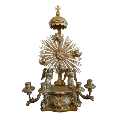 Autel de dévotion en bois sculpté et doré à l'or pur