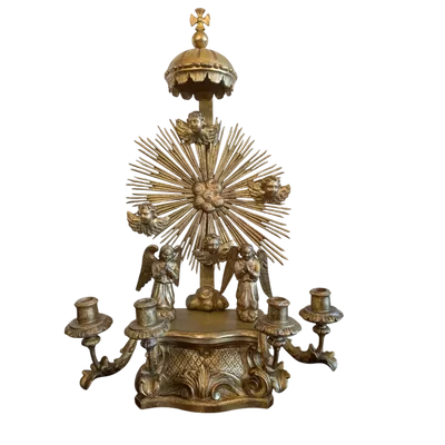 Wooden devotional altar carved and gilded with pure gold
