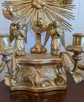 Wooden devotional altar carved and gilded with pure gold