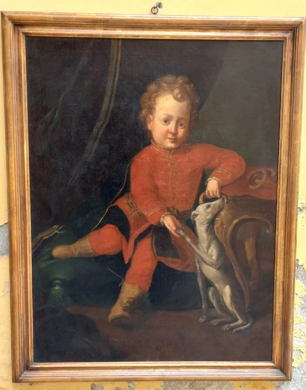 Oil painting on canvas , portrait of young nobleman 18th century