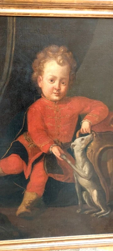 Oil painting on canvas , portrait of young nobleman 18th century
