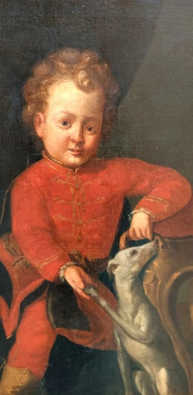 Oil painting on canvas , portrait of young nobleman 18th century