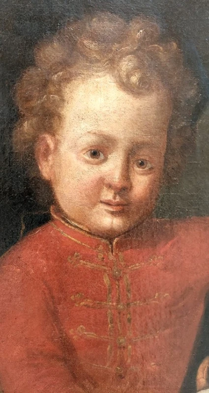 Oil painting on canvas , portrait of young nobleman 18th century