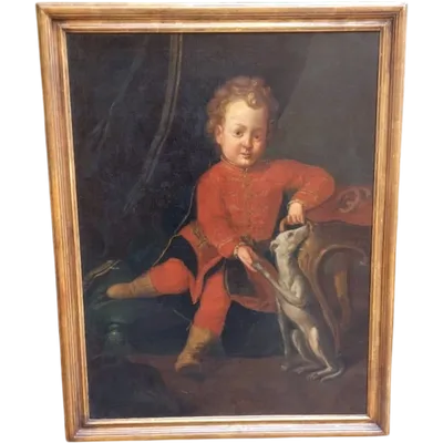 Oil painting on canvas , portrait of young nobleman 18th century