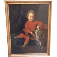 Oil painting on canvas , portrait of young nobleman 18th century