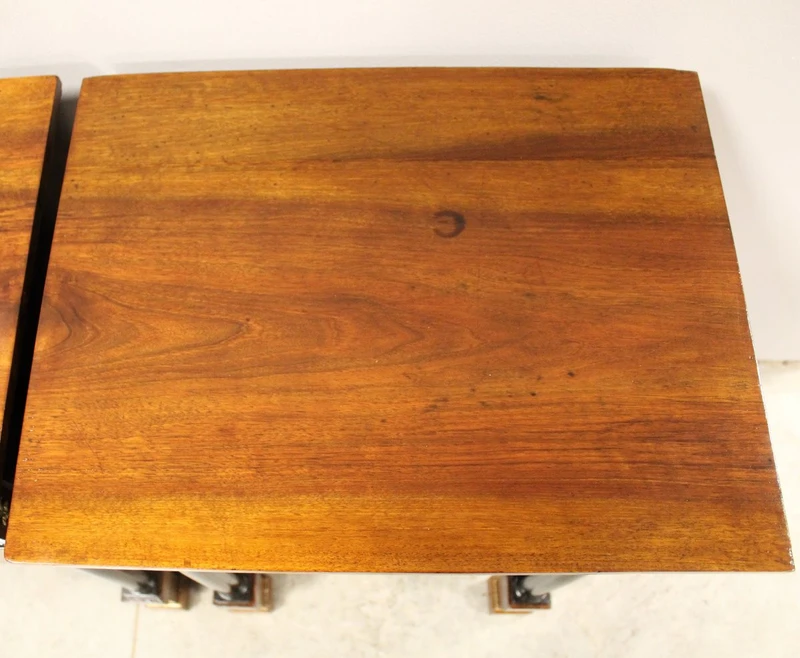 Antique pair of Empire bedside tables in walnut 19th century