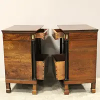 Antique pair of Empire bedside tables in walnut 19th century
