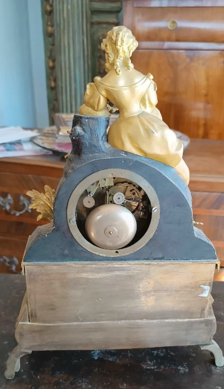 Antique mercury gilt bronze Napoleon III° table clock - France