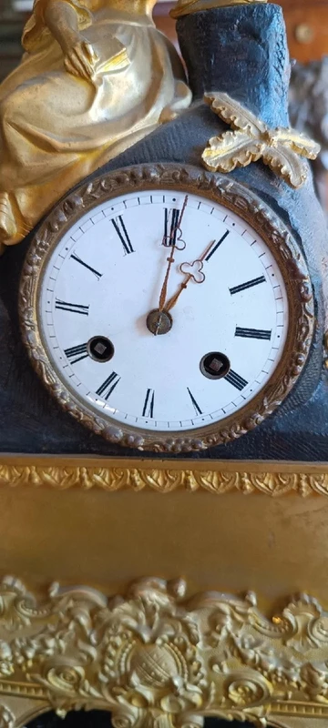 Antique mercury gilt bronze Napoleon III° table clock - France