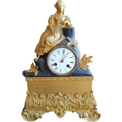 Antique mercury gilt bronze Napoleon III° table clock - France
