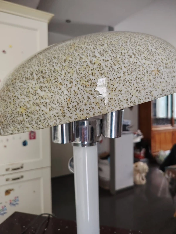 rara e grande  lampada da tavolo   in vetro di  Murano , fine anni 70 , design stile mazzega/Na