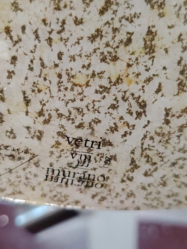 rara e grande  lampada da tavolo   in vetro di  Murano , fine anni 70 , design stile mazzega/Na