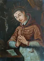Antico dipinto su rame-SAN CARLO BORROMEO -Scuola italiana XVII secolo