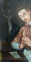 Antico dipinto su rame-SAN CARLO BORROMEO -Scuola italiana XVII secolo