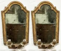 Pair of antique giltwood wall mirror frames, 18th century.