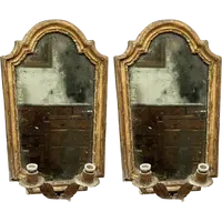 Pair of antique giltwood wall mirror frames, 18th century.