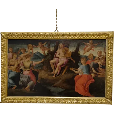 Oil on panel '600 Apollo with the muses