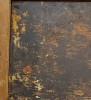 Huile sur panneau 17e siècle Apollon avec les Muses