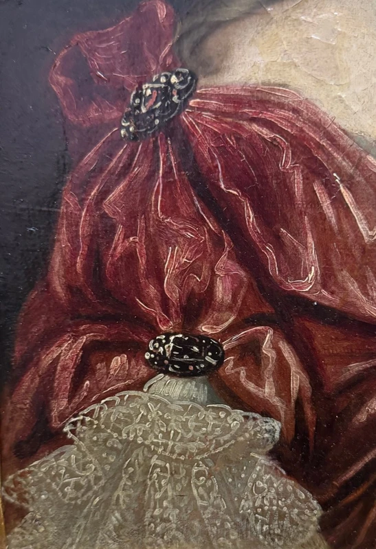 Portrait d'une jeune noble dame - Huile sur toile sous cadre doré - Louis XV