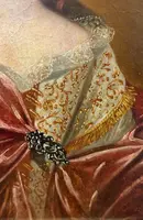 Portrait d'une jeune noble dame - Huile sur toile sous cadre doré - Louis XV
