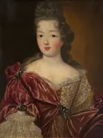 Portrait d'une jeune noble dame - Huile sur toile sous cadre doré - Louis XV