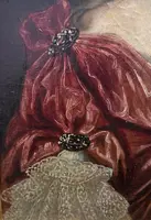 Portrait d'une jeune noble dame - Huile sur toile sous cadre doré - Louis XV