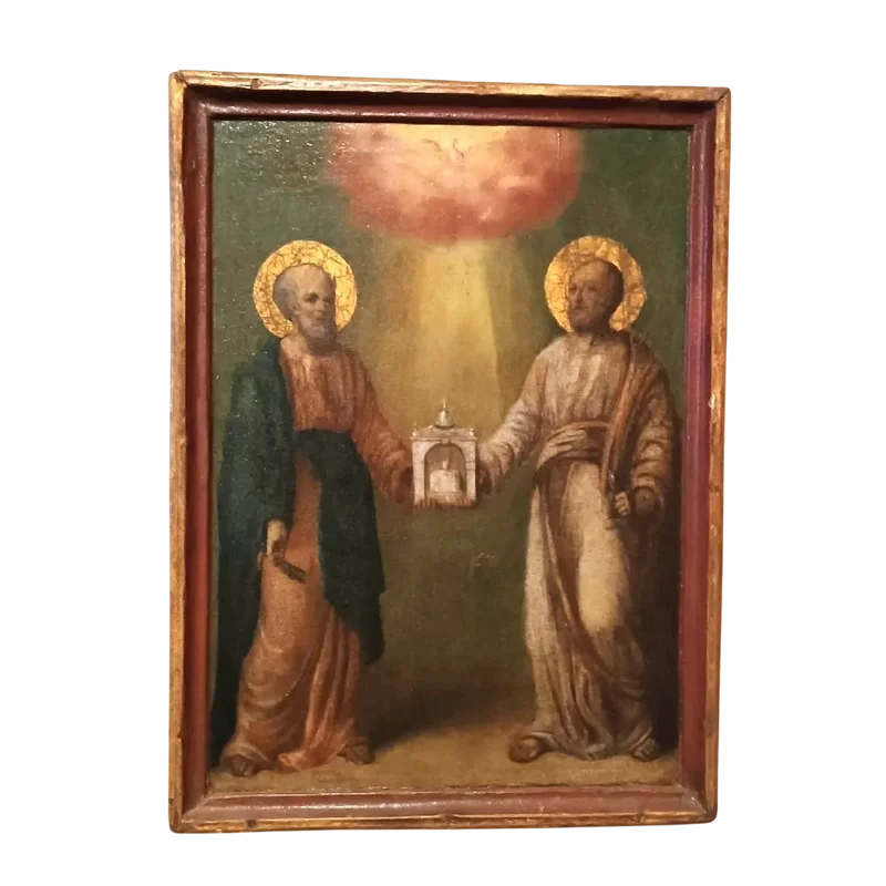 Peinture sur panneau , Ancienne icône St. Pierre et Paul