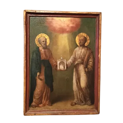 Peinture sur panneau , Ancienne icône St. Pierre et Paul