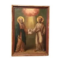 Peinture sur panneau , Ancienne icône St. Pierre et Paul