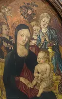 JONI I.F. - Madonna and Child with Angels, Tempera on Board Gold Background
