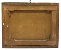 Antique oil painting on canvas - Reclining putto portrayed from behind