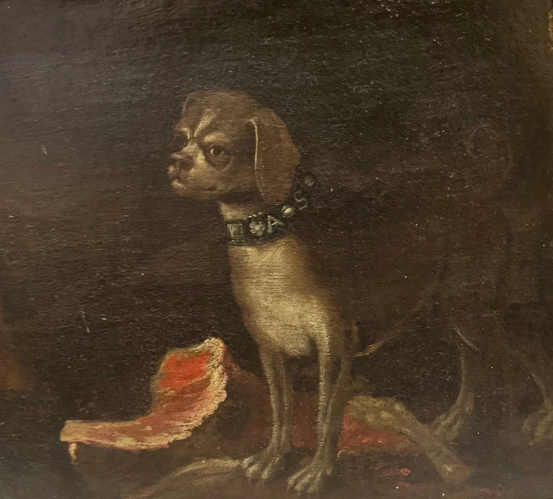 Pendentif de peintures anciennes à l'huile sur toile "Scènes allégoriques/mythologiques