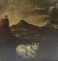 Pendentif de peintures anciennes à l'huile sur toile "Scènes allégoriques/mythologiques