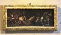 Pendentif de peintures anciennes à l'huile sur toile "Scènes allégoriques/mythologiques