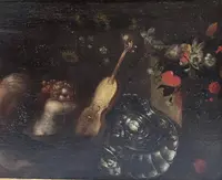 Pendentif de peintures anciennes à l'huile sur toile "Scènes allégoriques/mythologiques